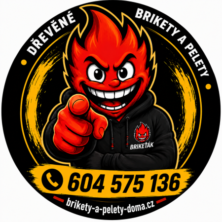 Plamenný maskot - Dřevěné brikety a pelety pro Plzeňský kraj